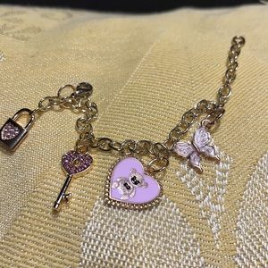 Up cycled luxury bear charm bracelet